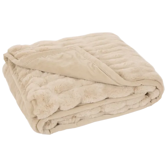Glitzhome 50"x60" Faux Fur Elastic Throw/Blanket