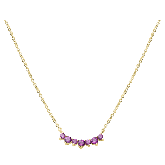 Gemistry Gold over Sterling Silver 7 Genuine Stone Necklace