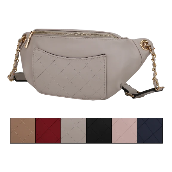 MKF Collection Denise Quilted Chain Link Belt Waist Bag by Mia K.
