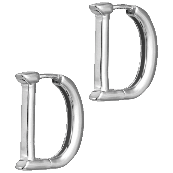 Savvy Cie Sterling Silver "D' Reversible Hoops