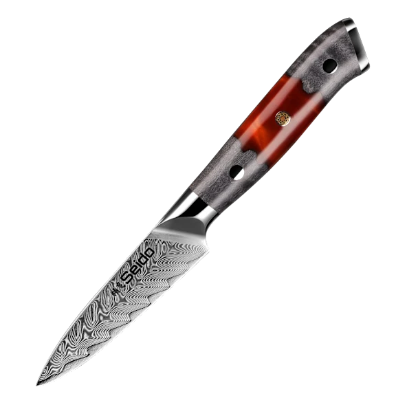 The Inferuno Damascus Paring Knife