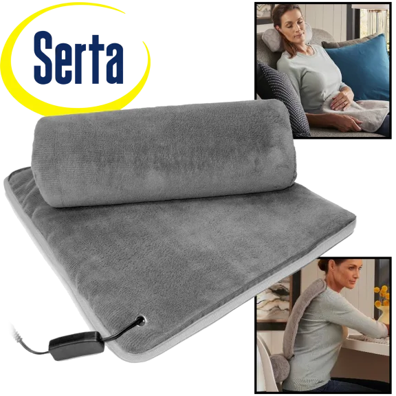 Serta Heated Neck and Lumbar Pillow