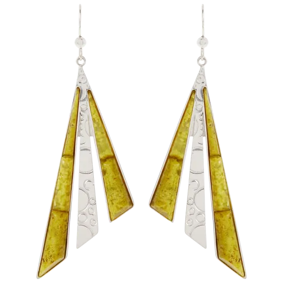 Jay King Sterling Silver Green Opal Drop Earrings