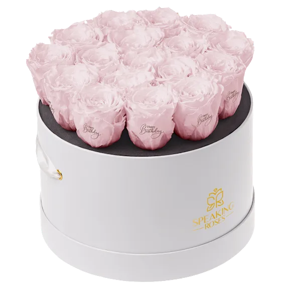 The "Happy Brithday" Eternal Rose Arrangement