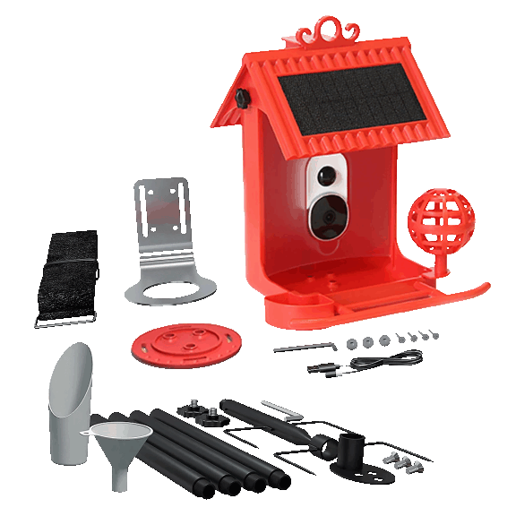 Hello Birdie Solar Smart Bird Feeder with App-Based Recognition and Ground Stake