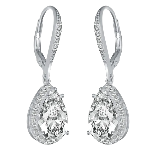 Genevive CZ Drop Earrings