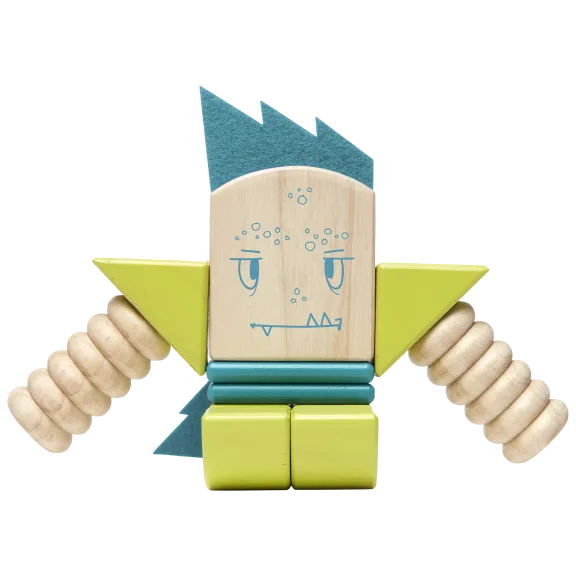 Tegu Sticky Monsters Collection 12-Piece Zip Zap Magnetic Block Set