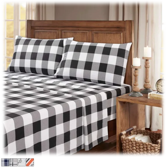 Kathy Ireland 4-Piece 100% Turkish Cotton Flannel Sheet Set