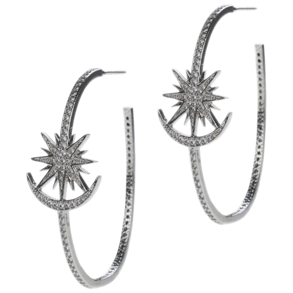 CZ by Kenneth Jay Lane Pave Hoop Earring