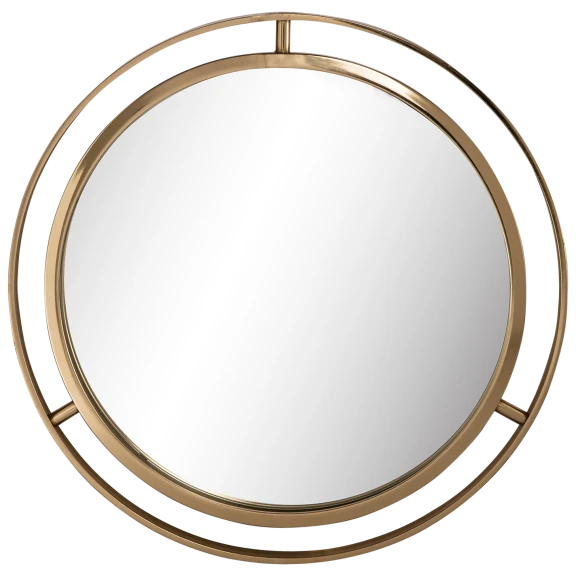 Glitzhome Deluxe Round Gold Mirror