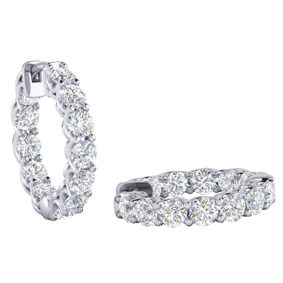 Niss & Niflaot 1/2 Carat TW Plated Inside Out Hoop Earrings