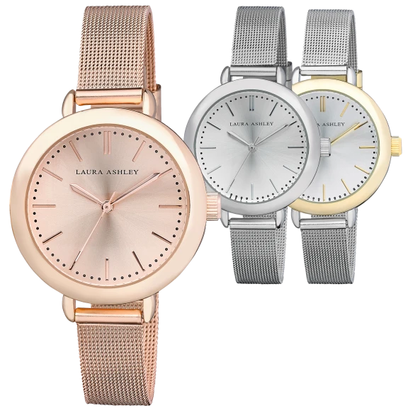 Laura Ashley Women’s Mesh Band Classic Watch