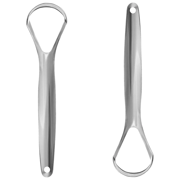 2-Pack: Stainless Steel Tongue Cleaner Scraper for Oral Hygiene Fresh Breath