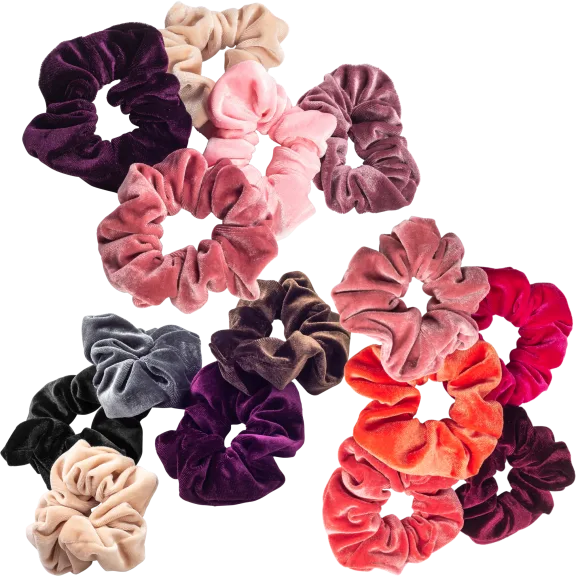 15-pack: Velvet Scrunchies "Love Collection"