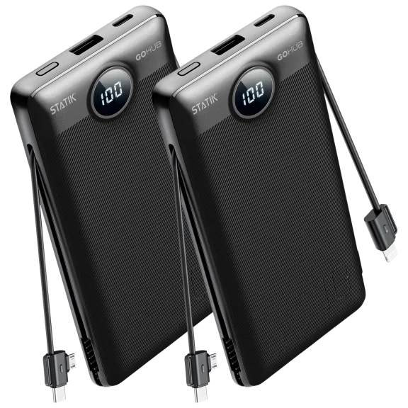 2-Pack: Statik GoHub 10,000mAh 6-in-1 Powerbank and Charger