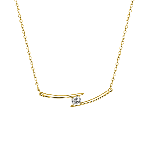 Stella Valentino Yvonne 14K Gold Plated Chevron Layering Necklace