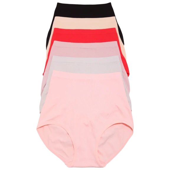 6-Pack: Angelina Seamless Cotton High-Waist Light-Control Panties