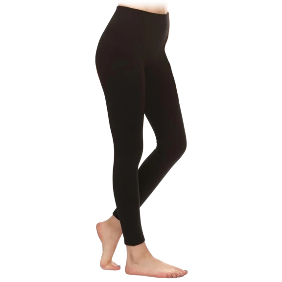 5-Pack: Women's Black Premium Fleece Lined Leggings in Black