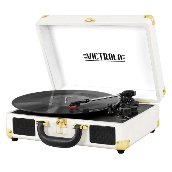 Victrola Bluetooth Portable Suitcase Record Player with 3-Speed Turntable