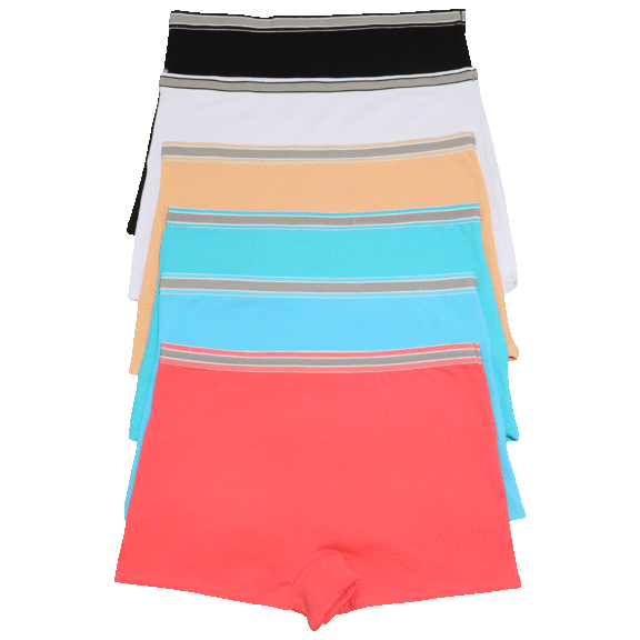 6-Pack: Angelina Cotton Boyshort Boxer Brief Panties