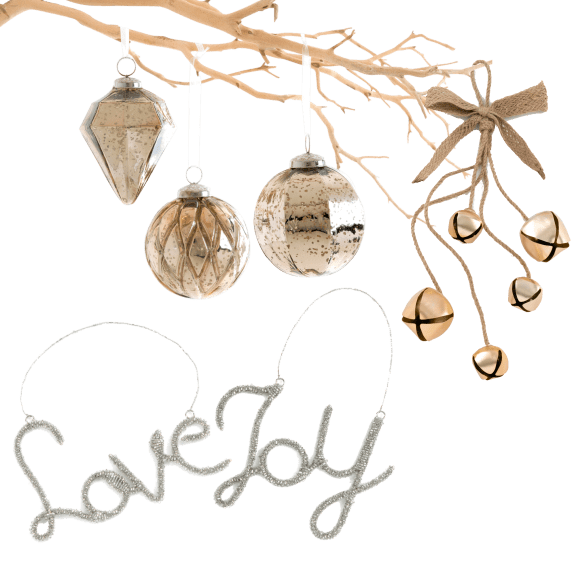 Shiraleah Gold & Silver Christmas Ornaments