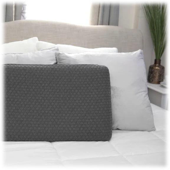 SensorPEDIC Low Profile Bamboo Charcoal Infused Memory Foam Bed Pillow