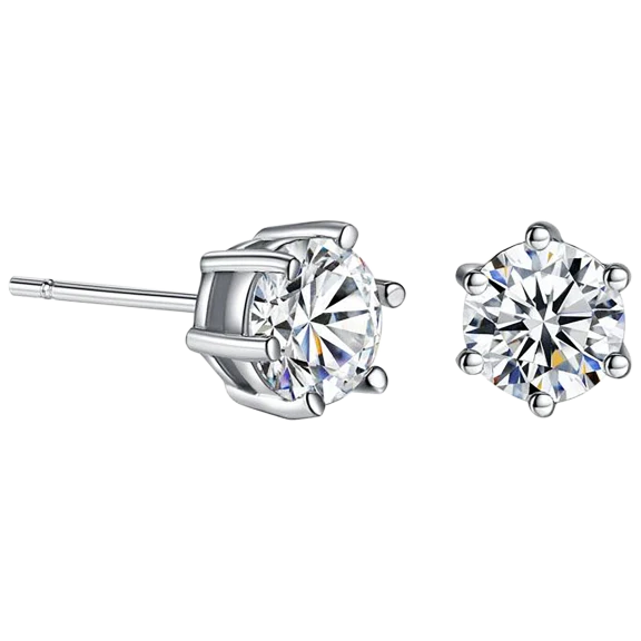Hollywood Sensation Round Cut Cubic Zirconia Stud Earrings