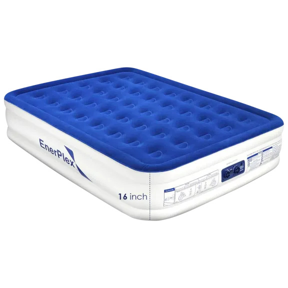 EnerPlex Double Height Air Mattress with Built-in Pump (Queen)