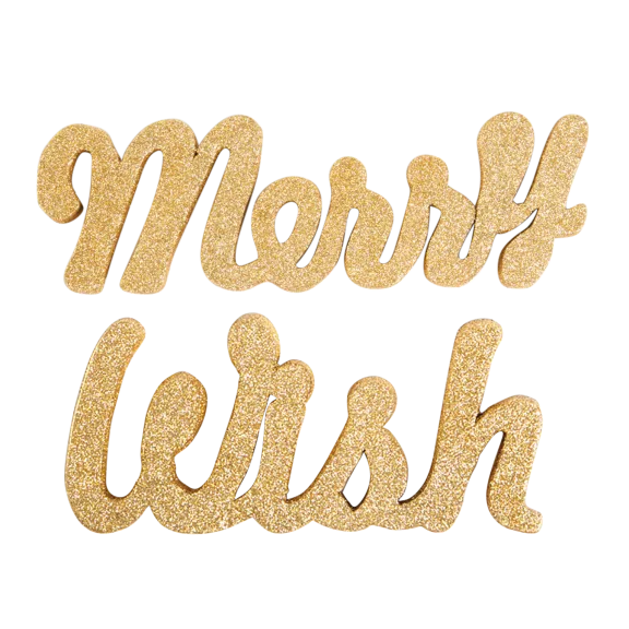 8 Oak Lane 13-inch Glitter Mantel Talker "Merry" or "Wish"
