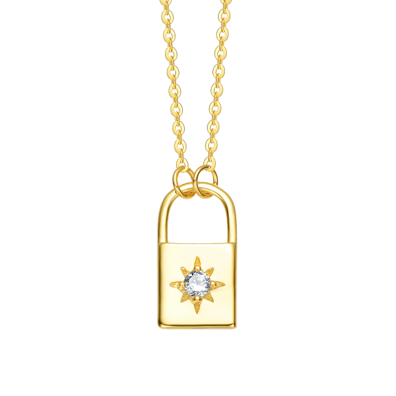 The Padlock Lab-Created Moissanite Necklace