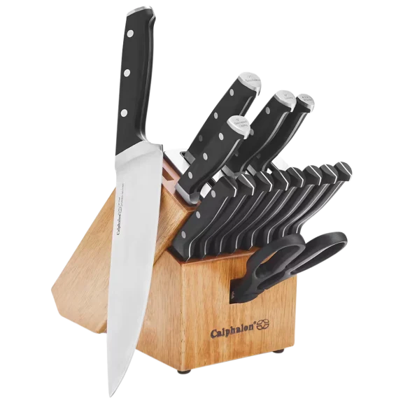 Calphalon Classic 15-Piece Self-Sharpening Antimicrobial Knife Block Set