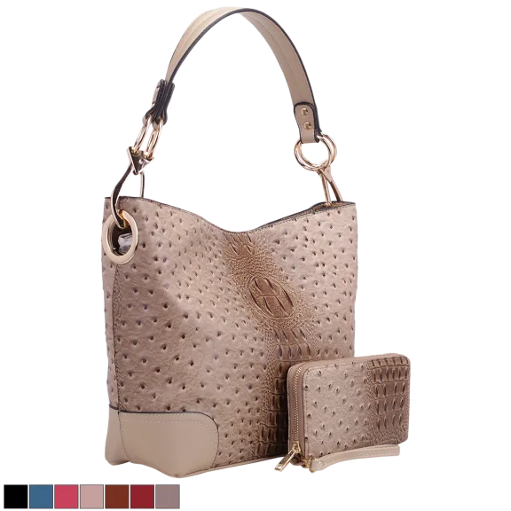 MKF Collection 2-Piece Wandy Vegan Leather Hobo & Wallet Set