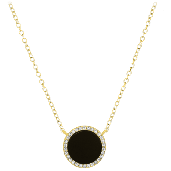 Savvy Cie 18k Gold Vermeil Sterling Silver Onyx Necklace
