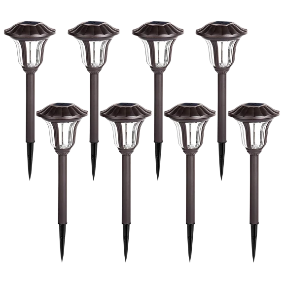 8-Pack: Bright Solar Garden Walkway Lights