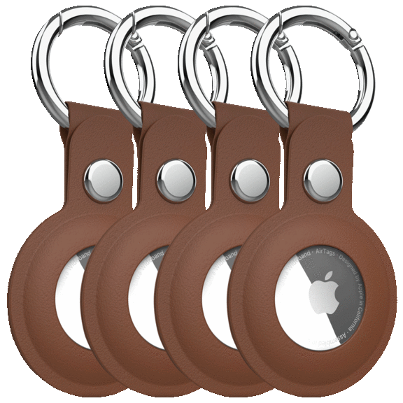 4-Pack: Hypergear AirCover Vegan Leather Keyring for AirTag