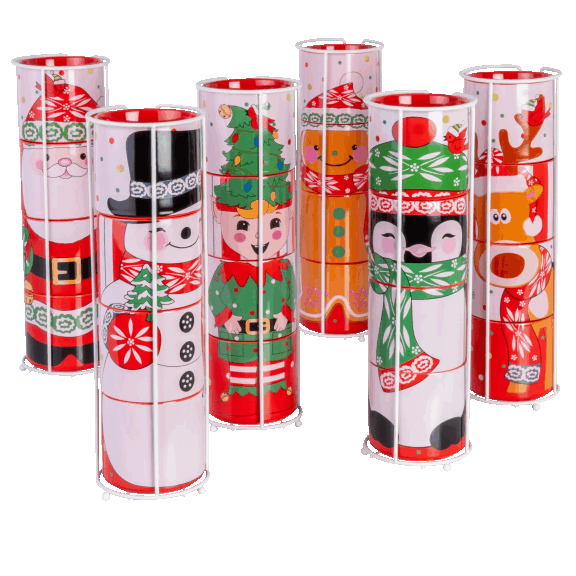 Temp-tations Set of 4 Winter Whimsy Stacking Mugs with Stand