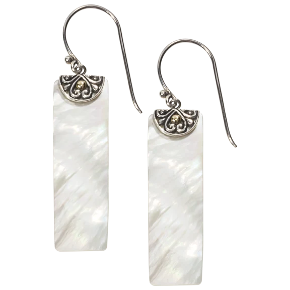 Bali RoManse Mother of Pearl Rectangle Drop Earrings