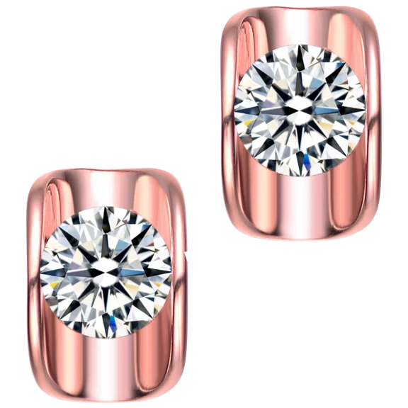 RelavenO Beautiful Round Clear Cubic Zirconia Earrings