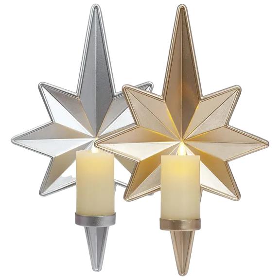 Luminara Indoor Star Wall Sconce Moving Flame Slim Pillar