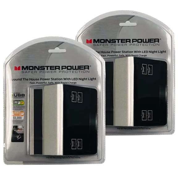 2-Pack: Monster Charging Stations with Four 4.8A USB Ports