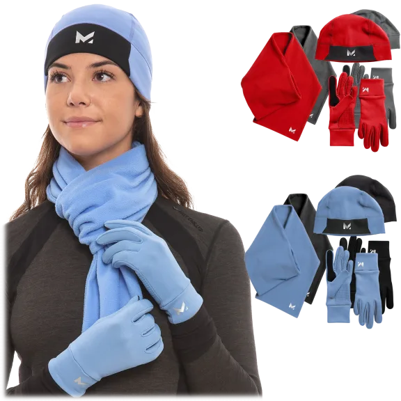2-Pack: Mission VaporActive Women's Beanie, Scarf and Glove Set
