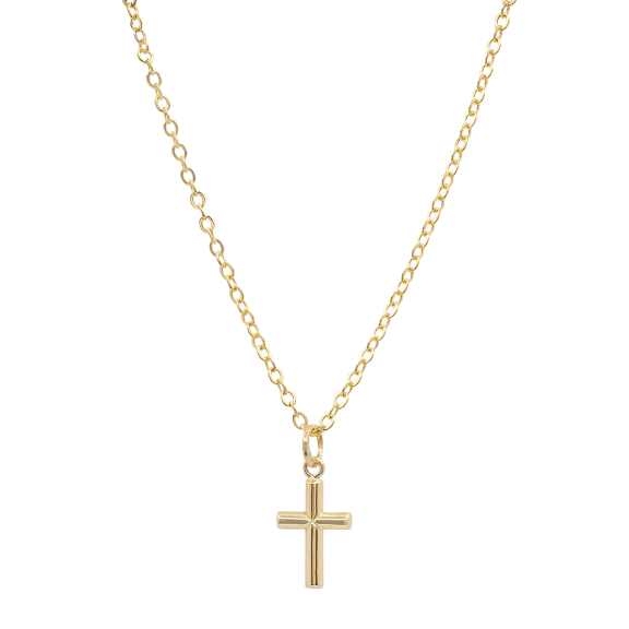 14K Gold Small Cross Necklace