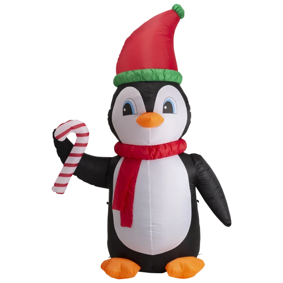 Glitzhome 8ft Lighted Inflatable Penguin Decor