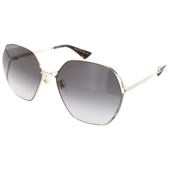 GUCCI Large Gold Hexagonal Sunglasses