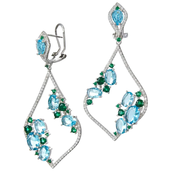 Savvy Cie Sterling Silver Bold Statement Drop Earrings