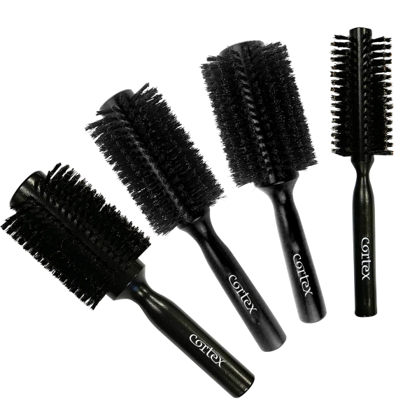 4-Pack: Cortex Beauty Boar Bristle Hair Brush Set