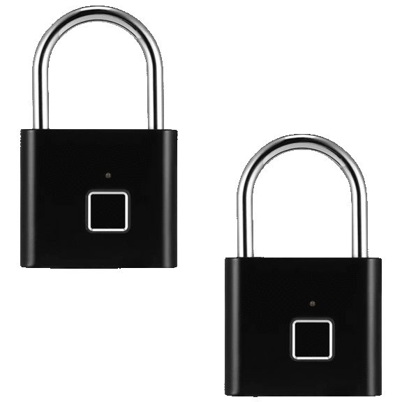 2-Pack: Titan One Touch Ai Fingerprint Padlock