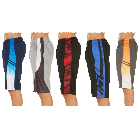 5-Pack: Men's Active Athletic Performance Shorts