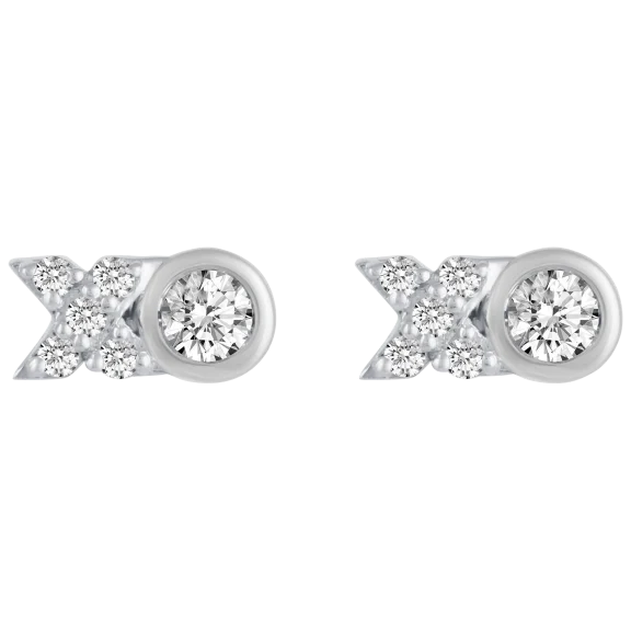 Fifth and Fine 1/4 Carat TW "XO" Cluster Diamond Earrings in Sterling Silver