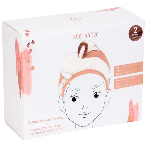 2-Pack: Zoe Ayla Turban Hair Towel